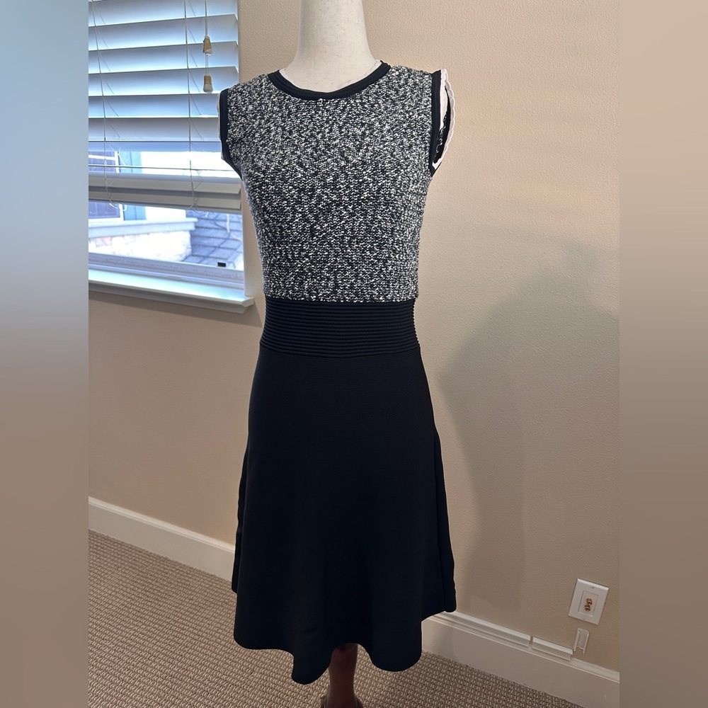 Karl Lagerfeld Black and White Knit Women’s Dress - Size XS